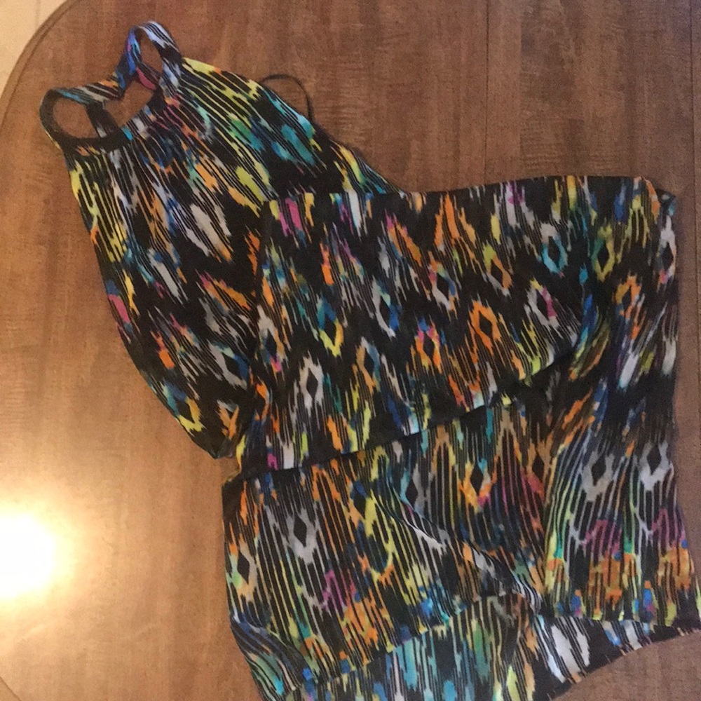 Multicolor low back maxi dress